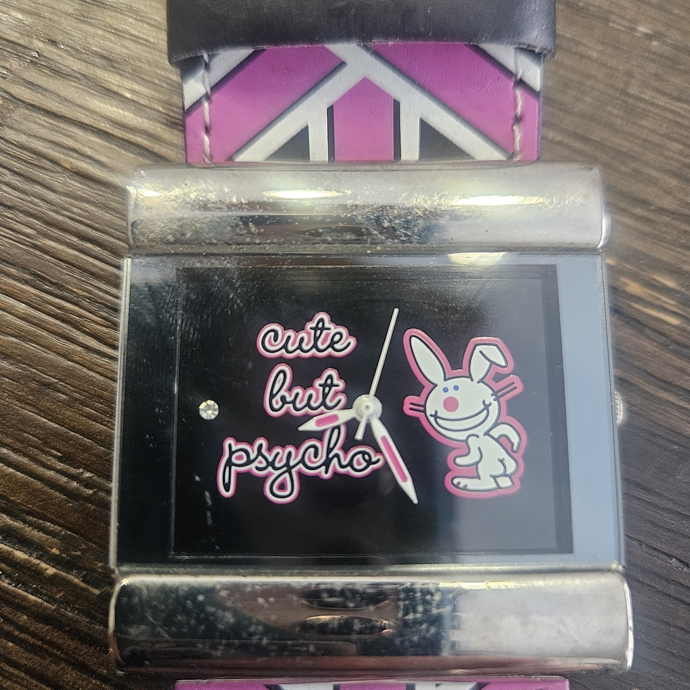 Cute But Psycho Pink and Black Wearable Watch